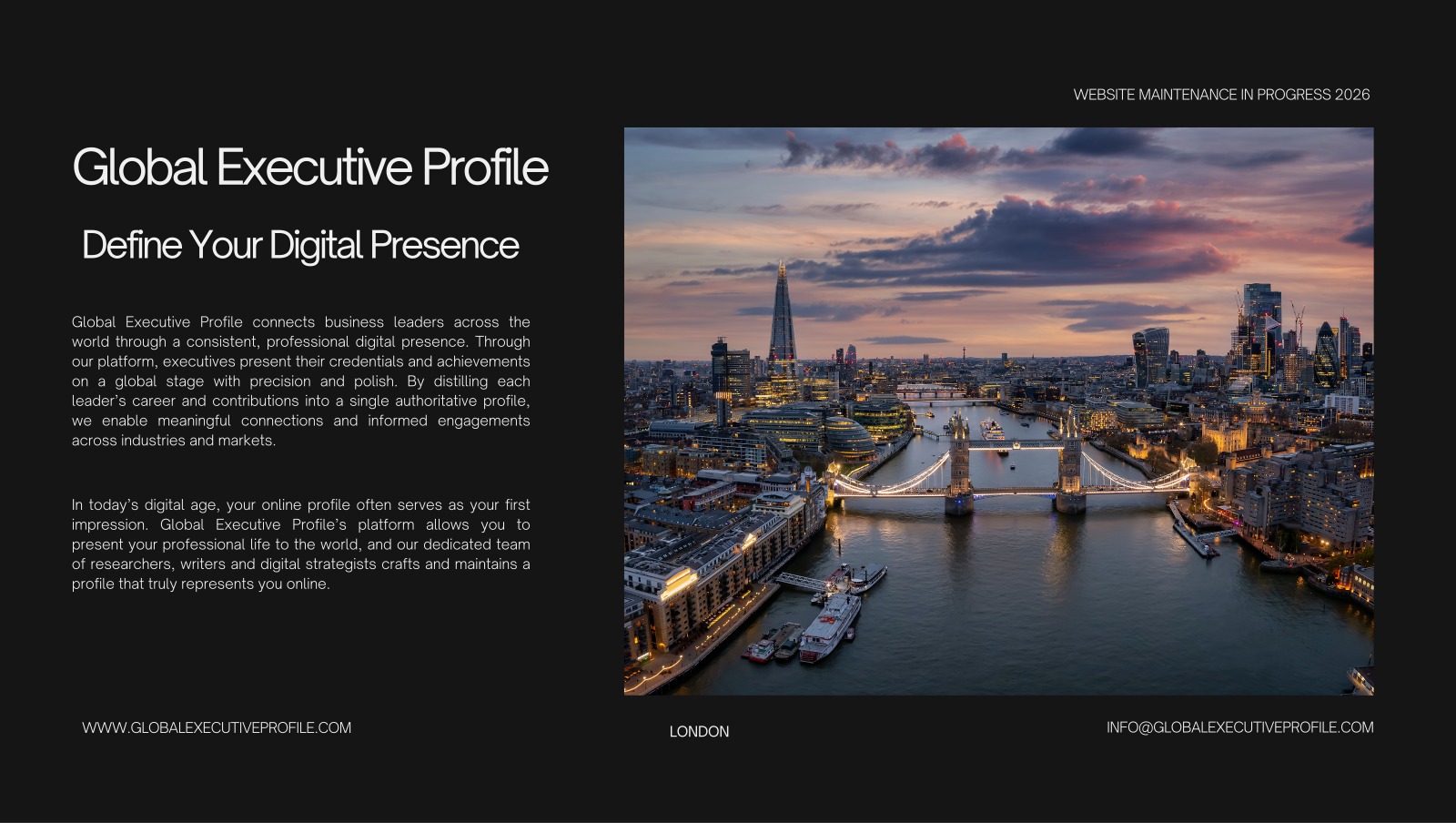 Global Executive Profile Landing Page